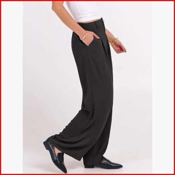 High Waisted Wide Leg Dress Pants Business Casual Work Trousers Office Slacks - Picture 3 of 7
